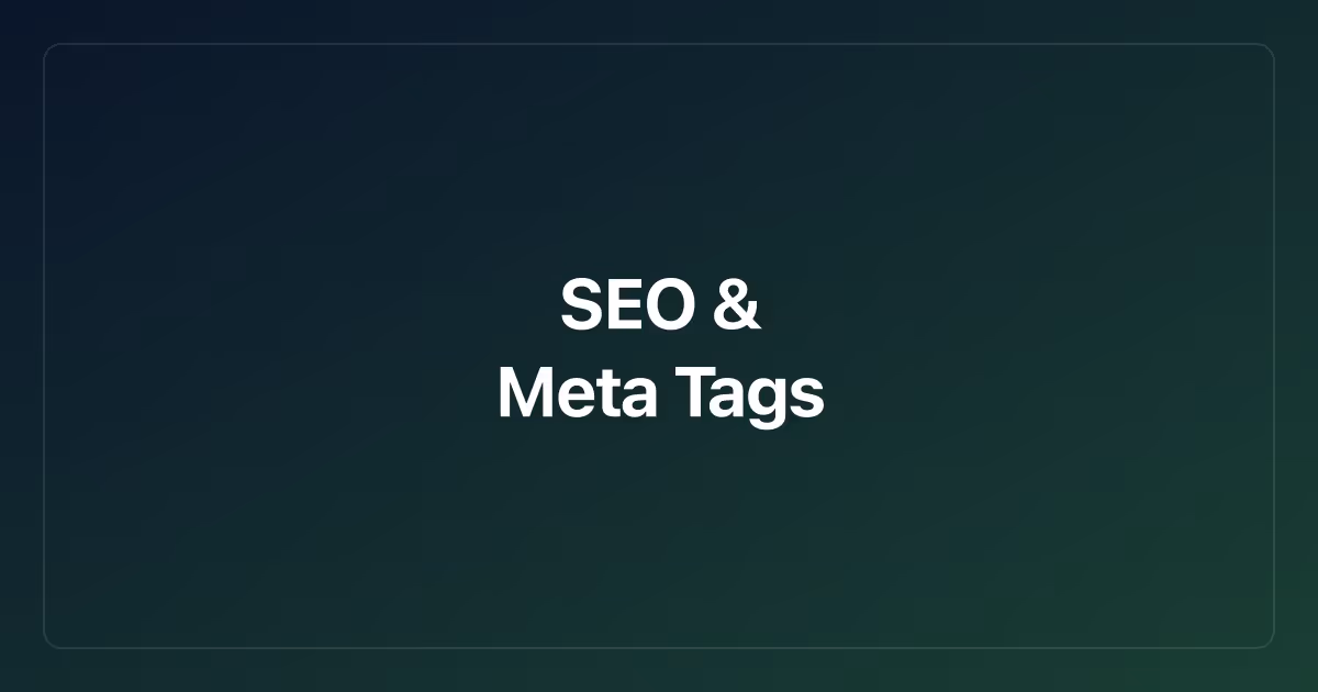 SEO and Meta Tags