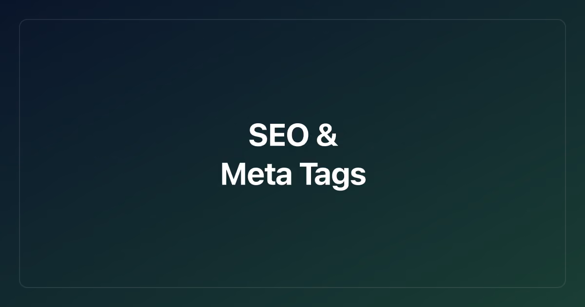 SEO and Meta Tags